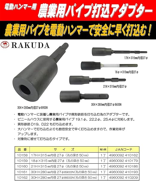 21年最新海外 清水製作所 農業用パイプ 打込アダプター 30h 280mm 内径27 00n 電動ハンマー用 No 電動ハンマー 用 アタッチメント オプション パイプ 杭打ち器 打ち込みハンマー 打込器 打込み器 支柱 打ち込み ビニー おしゃれ おすすめ Cb99 国内