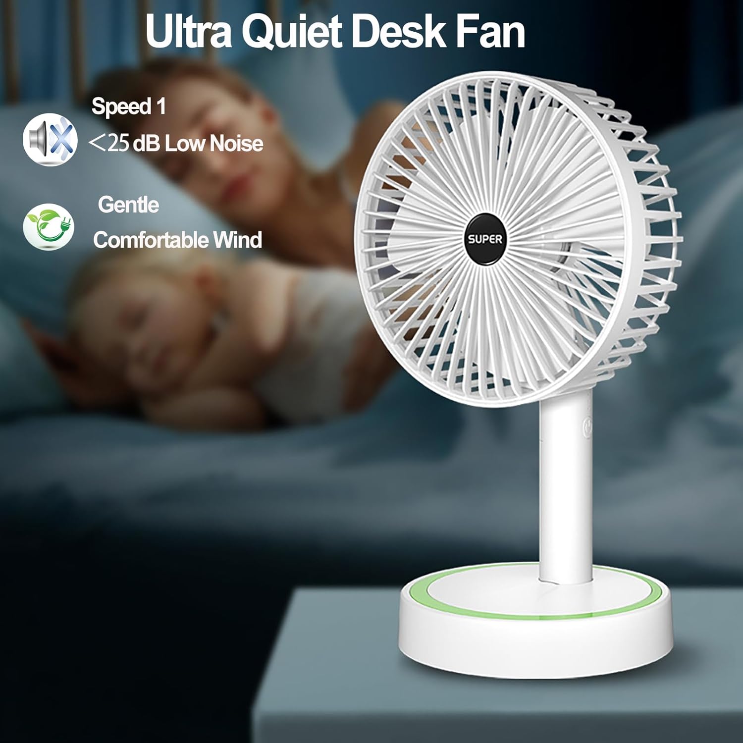180° Foldable Small Desk Fan & Handheld Fan, 6.5 in Wireless,3 Speeds Battery Powered Portable Fan USB Rechargeable, Office Bedroom Dorm Camping Travel Cruise Essentials, Gifts for Women Men