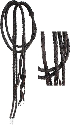 CHALLENGER Horse Horse Western Leather Round Braided Supple Roper Reins 6651