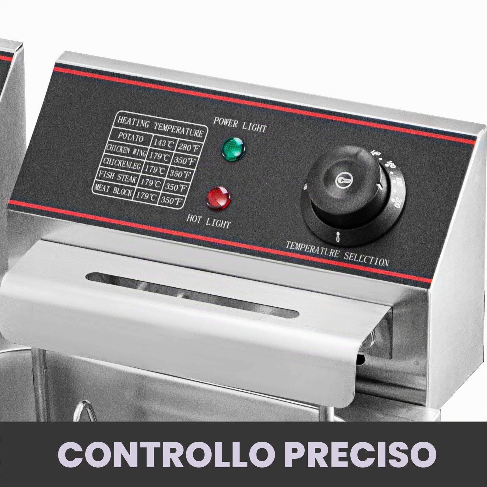 VEVOR Friggitrice Elettrica Professionale 12L 5000W con Doppio Cestino Elettrico Doppio Serbatoio Controsoffitto Friggitrice Francese in Acciaio Inossidabile