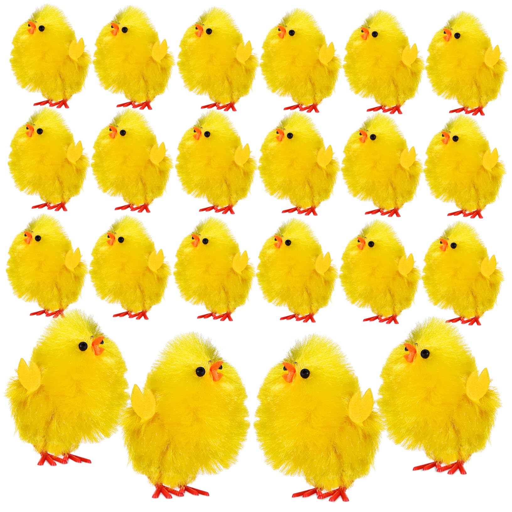 VICASKY 36 unidades decorativas para pollitos de Pascua, cesta de mimbre para juguetes de Pascua, regalos de fiesta de pollito, decoración de Pascua, pollos de Pascua, fibra química y plástico