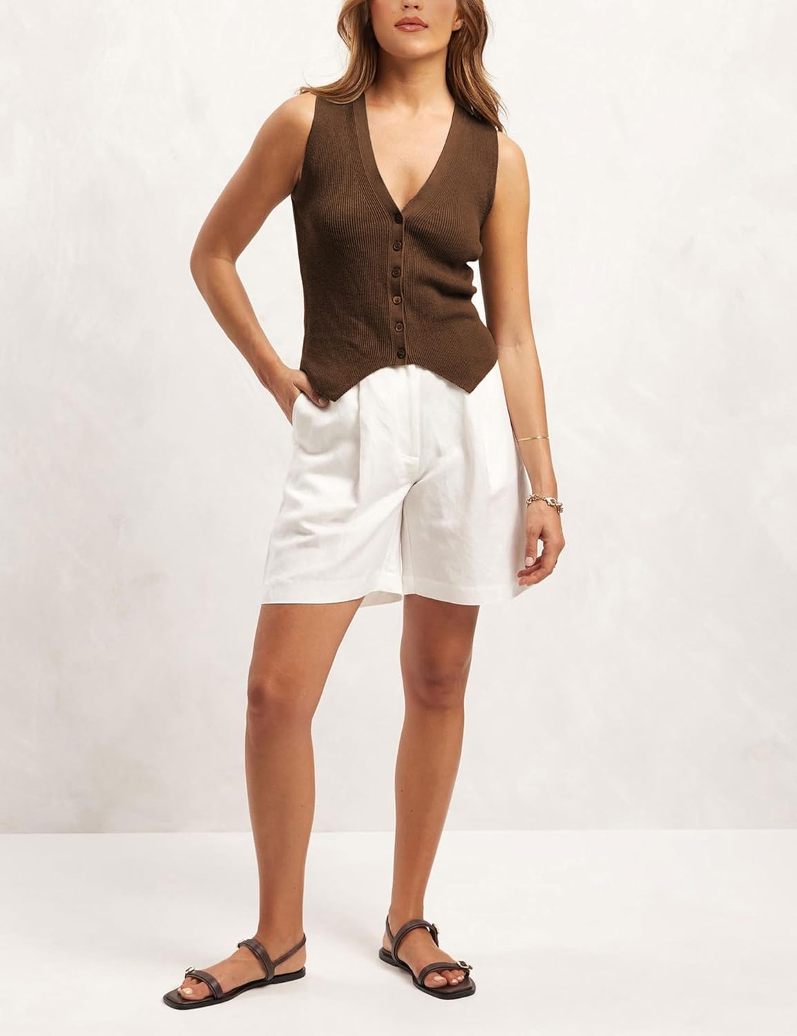 Sweater Vest Women Casual V Neck Button Down Sleeveless Knit Cardigan Vest Tank Tops Streetwear - Image 6