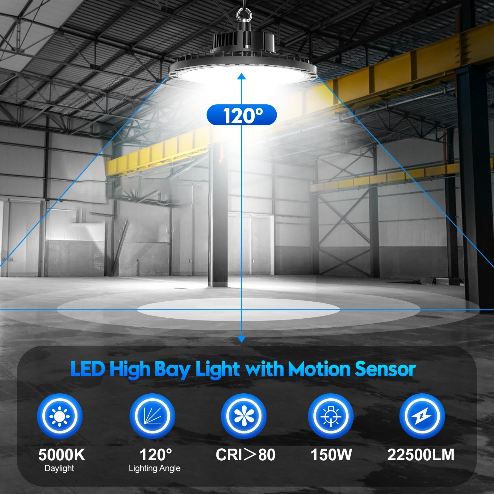 10 Pcs UFO LED High Bay Light with Motion Sensor and Remote Control 150W 22500lm Smart Led Shop — view 3