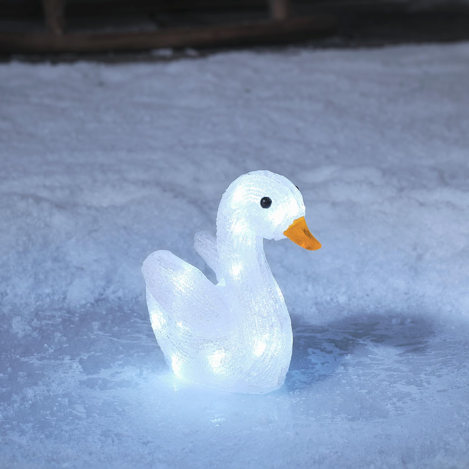 Lights4fun Outdoor Christmas Figure Light Up LED Acrylic Swan
