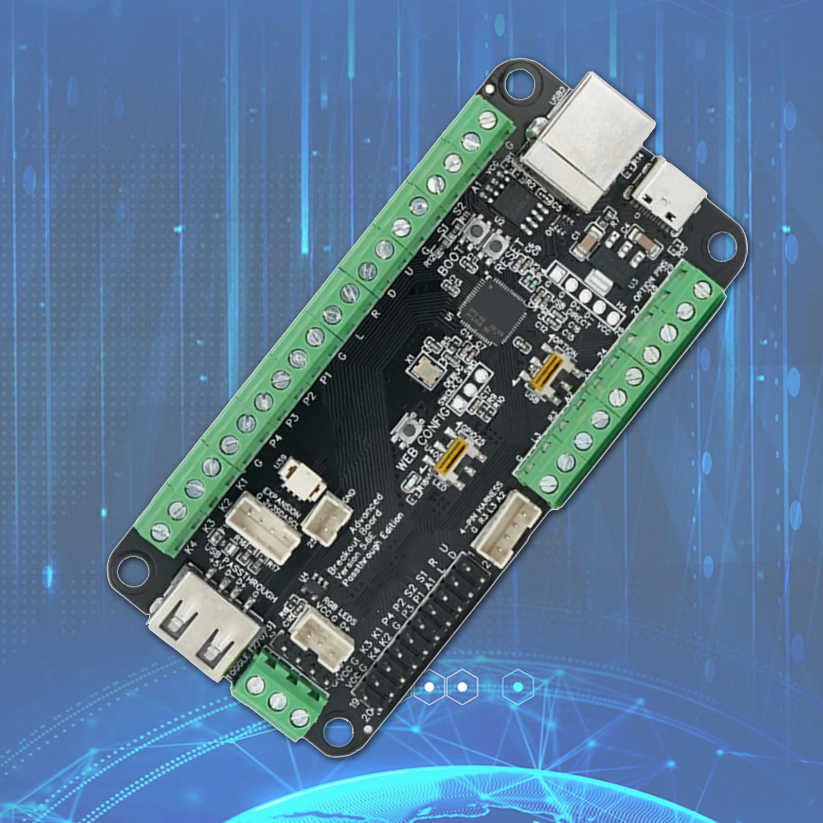 Limtula Scheda controller Fight Stick RP2040 V5.6E Passthrough USB per set PCB accessori per giochi per console