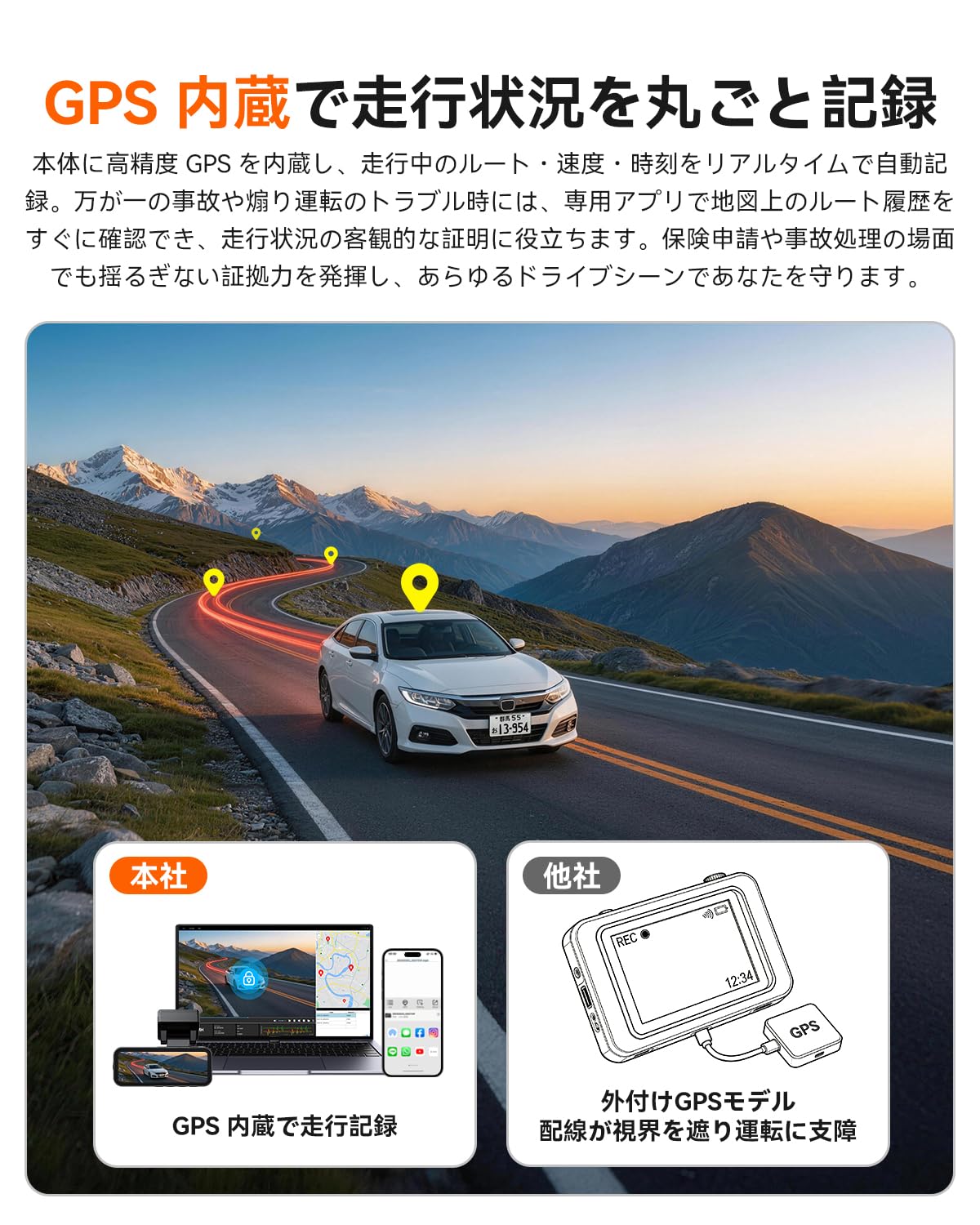 Amazon.co.jp: JADO ドライブレコーダー ミラー型 小型ドライブ