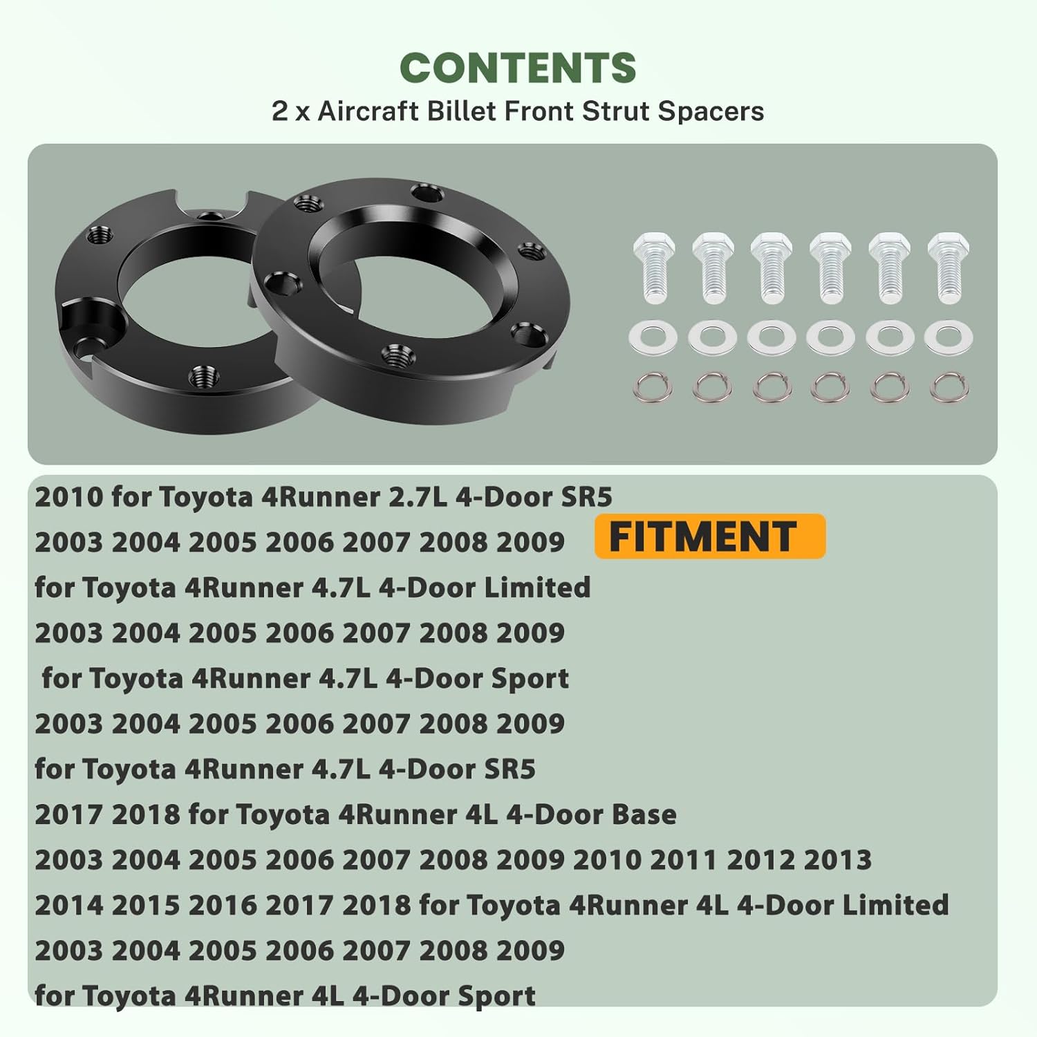 SCITOO Lifts 3 inch Front Suspension Strut Spacers for Toyota 4Runner Full Leveling Lift Kit