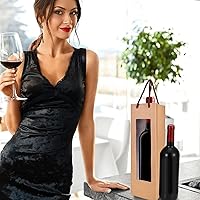 Sac Bouteille 24 Sacs Cadeaux De Vin Pour 2 Bouteilles De Vin, SHAIDOJIO Sac Cadeau Vin Noir En Vrac Avec Poignée, Vin En Papier Kraft Avec Séparateur De Bouteille Pour Fête Noël