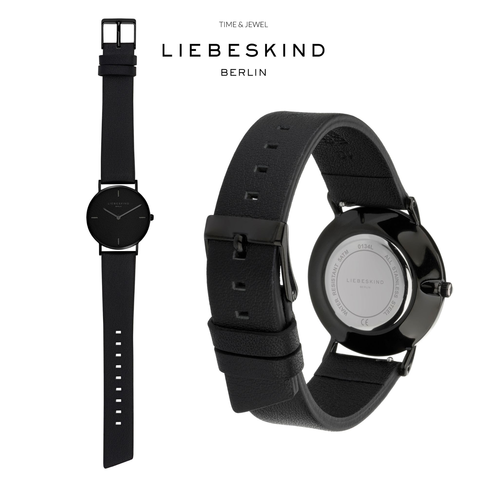 Liebeskind Berlin Damen Armbanduhr mit Lederzifferblatt – Rundes Gehäuse 34 mm – Lederarmband – 5 ATM wasserdicht