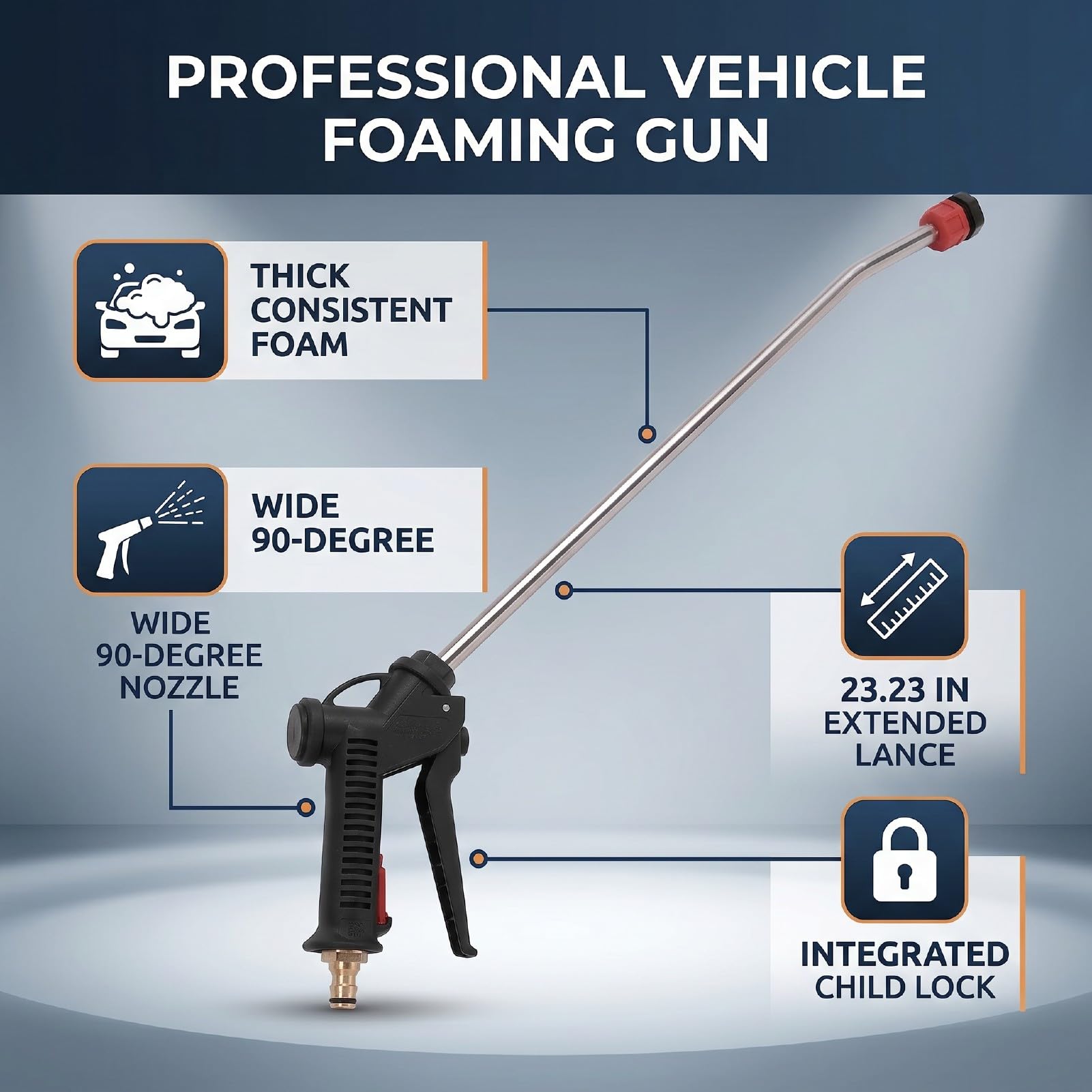 banapoy Pistolet do Myjki Ciśnieniowej, Pistolet Natryskowy Dużej Mocy, Dysza Natryskowa możliwością Regulacji 90° Rozpylacz Pianki Samochodowej, Złącze 1/4, do Czyszczenia łodzi RV