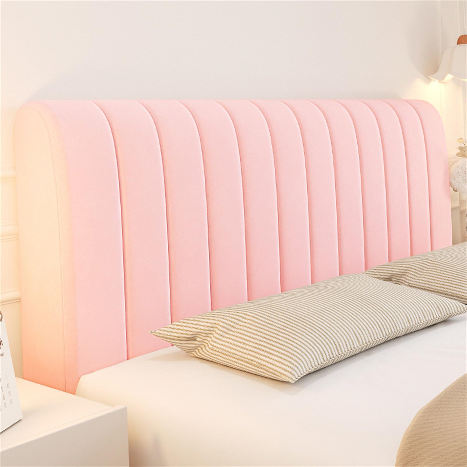 Chickwin Headboard Cover, Anti-Collision Headboard Cover, Elastic Headboard Protection Cover, Headboard Protector for Decoration (120 cm, Pink) โ image 1
