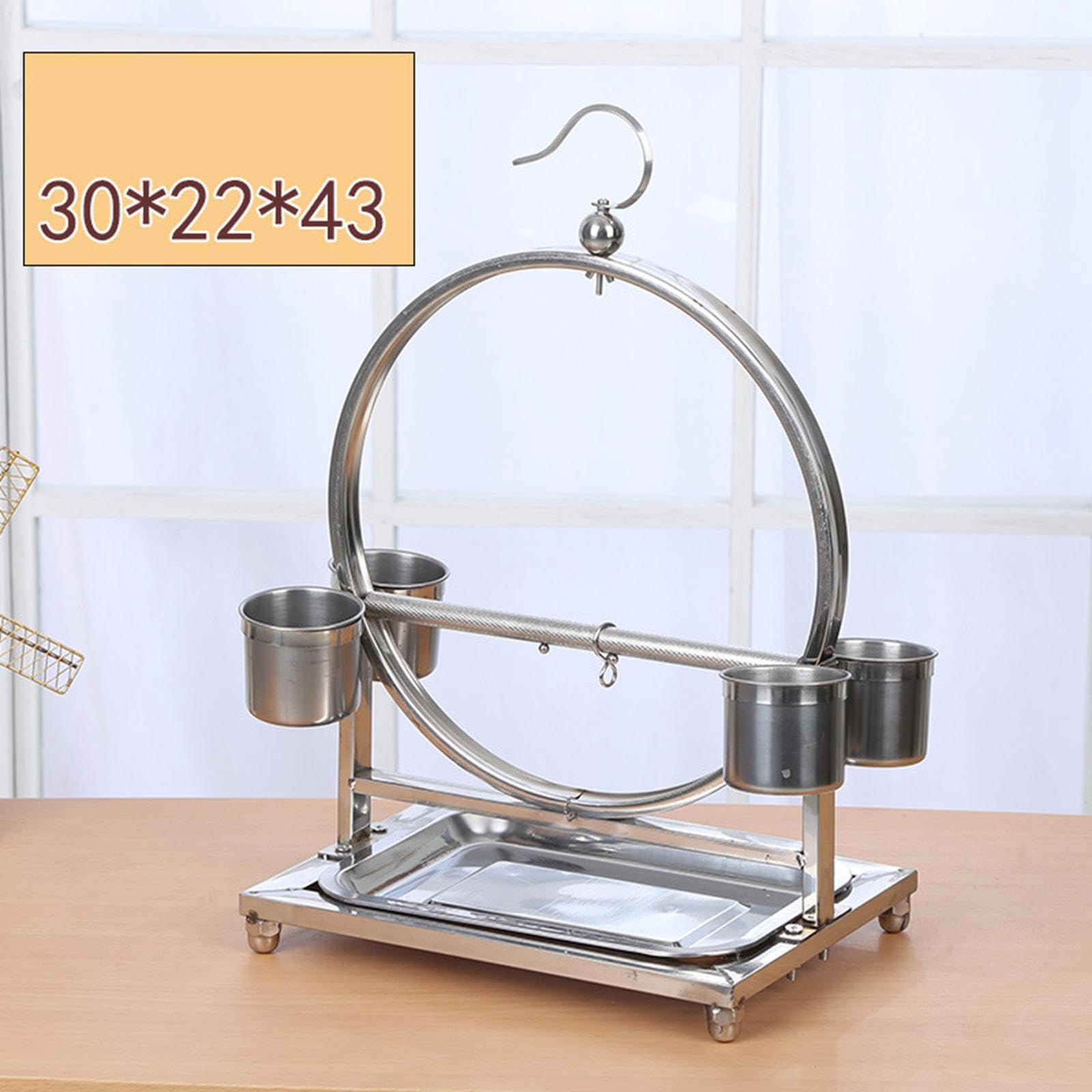 Juguetes versátiles para pájaros con Soporte de y Percha de Acero Inoxidable para entretener a los pájaros en Divertidas sesiones de Juego. Soporte