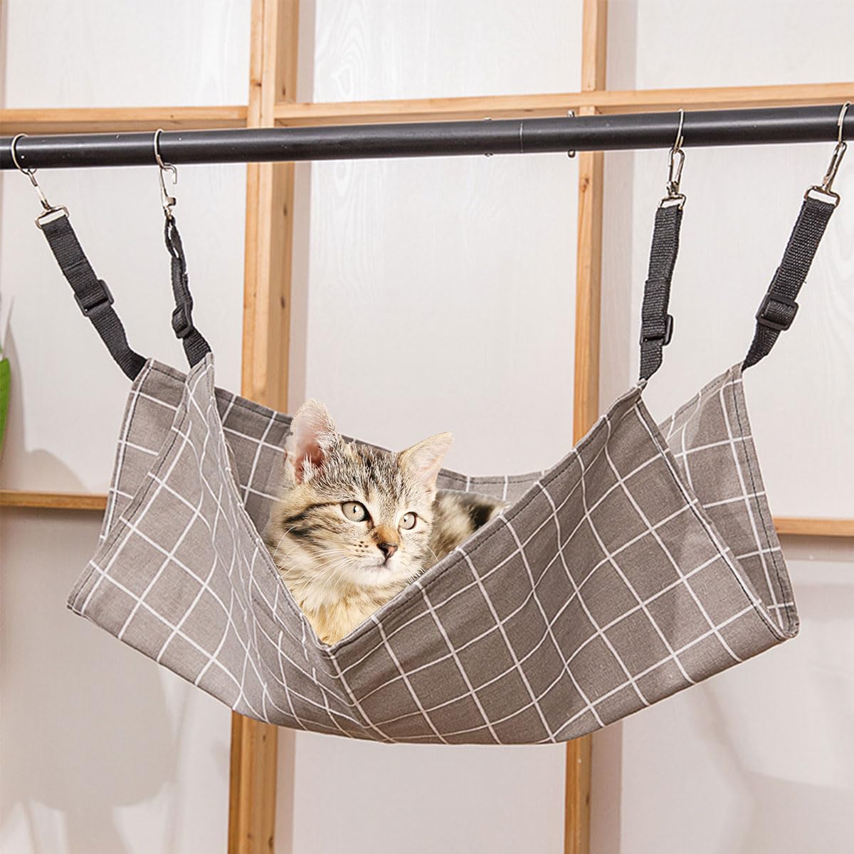 Hamac pour chat, cage pour animaux de compagnie, bretelles réglables, convient aux animaux pesant jusqu'à 9 kg (57 x 47 cm)