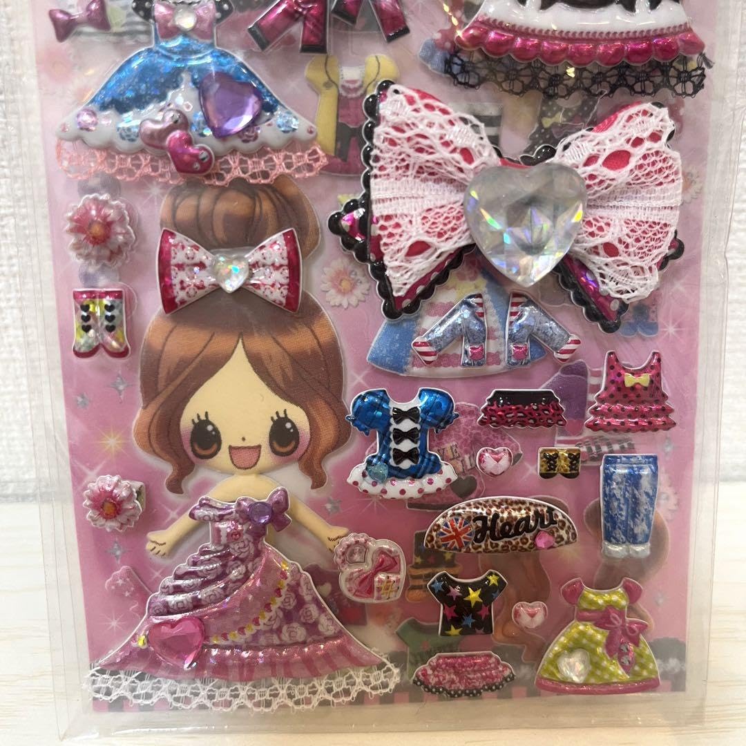 Amazon.co.jp: 平成レトロ 着せ替えシール キラキラダブルお着替え