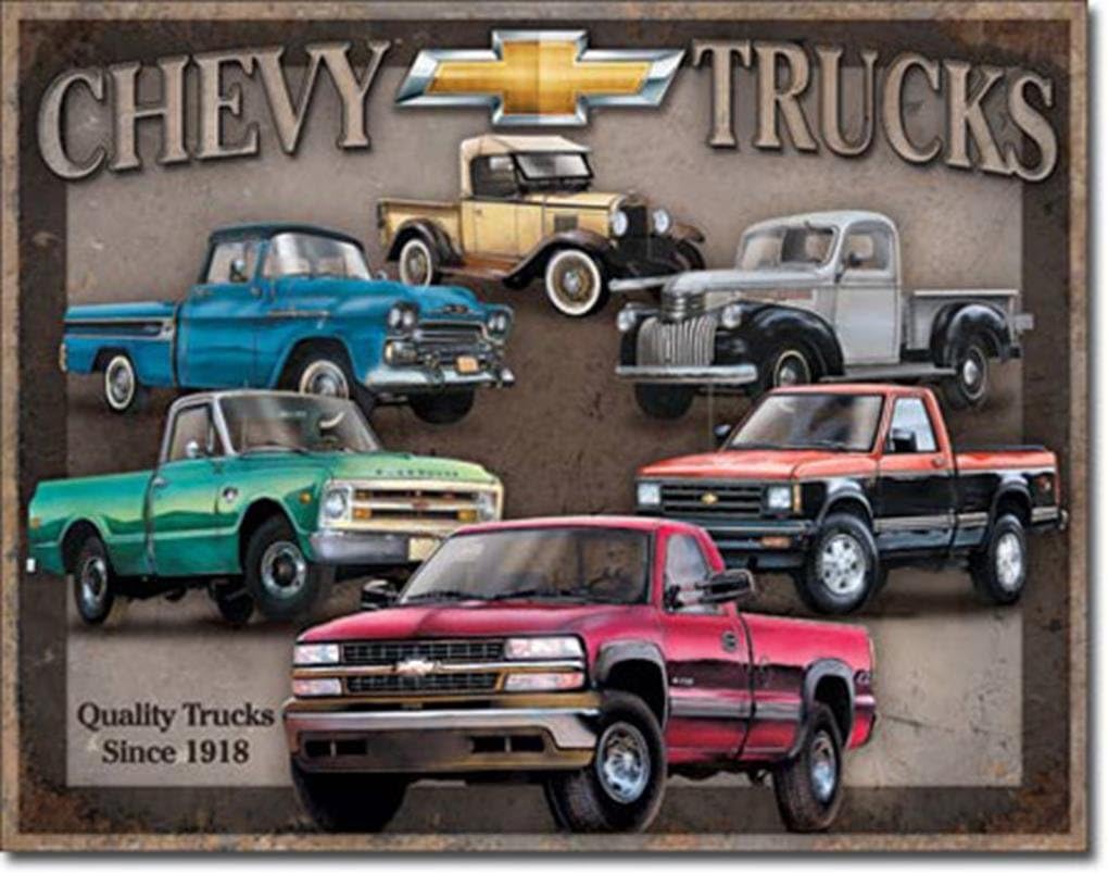 Chevy Trucks Tribute Tin Sign, 16"W x 12.5"H