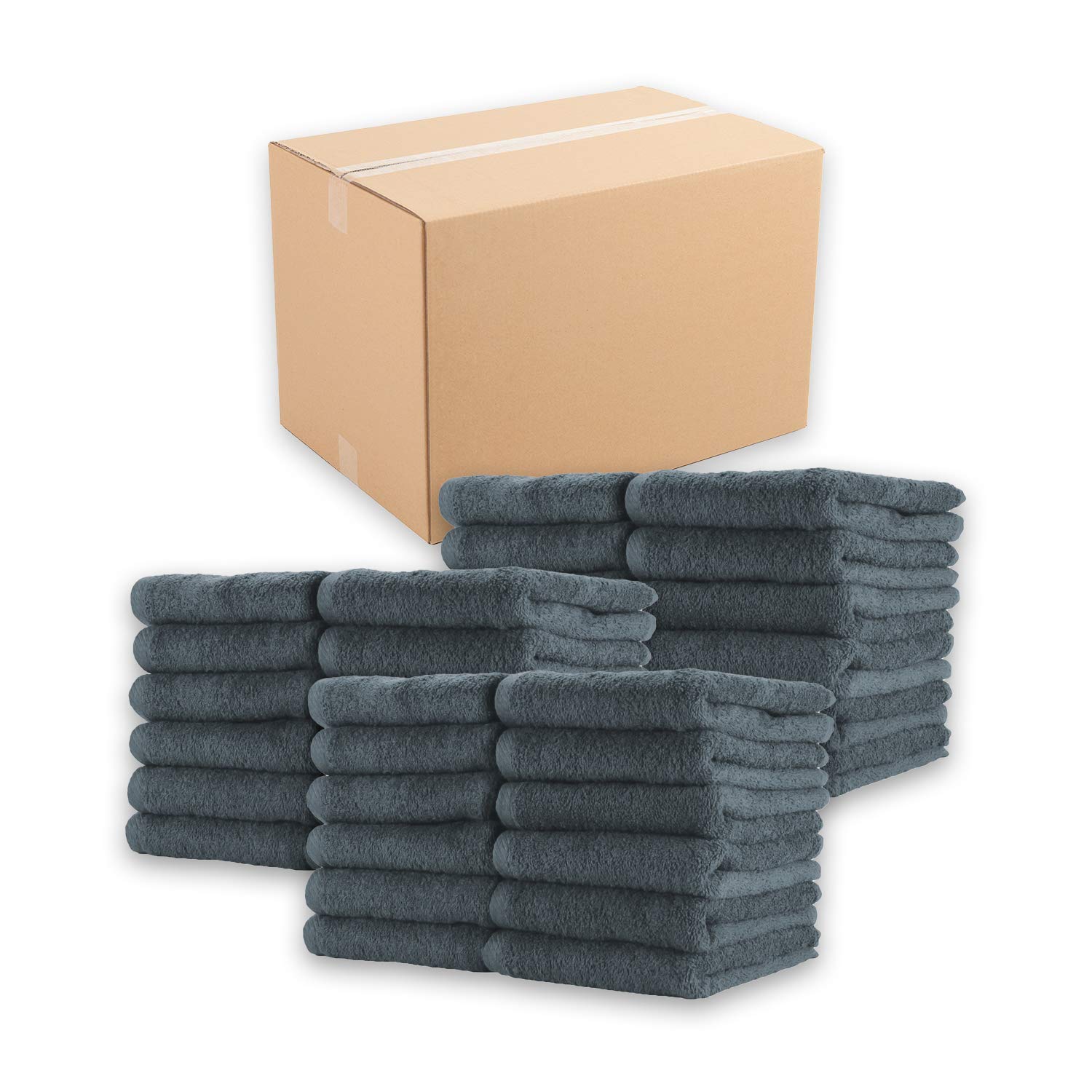 Arkwright Bleach Resistant Salon Towels Bulk - 100% Cotton Hair Towels, Soft, Absorbent, Quick Dry Spa &amp; Barber Towels for Hair Stylist, Nail Salon &amp; Esthetician, 16 x 27, Charcoal (Case of 144)