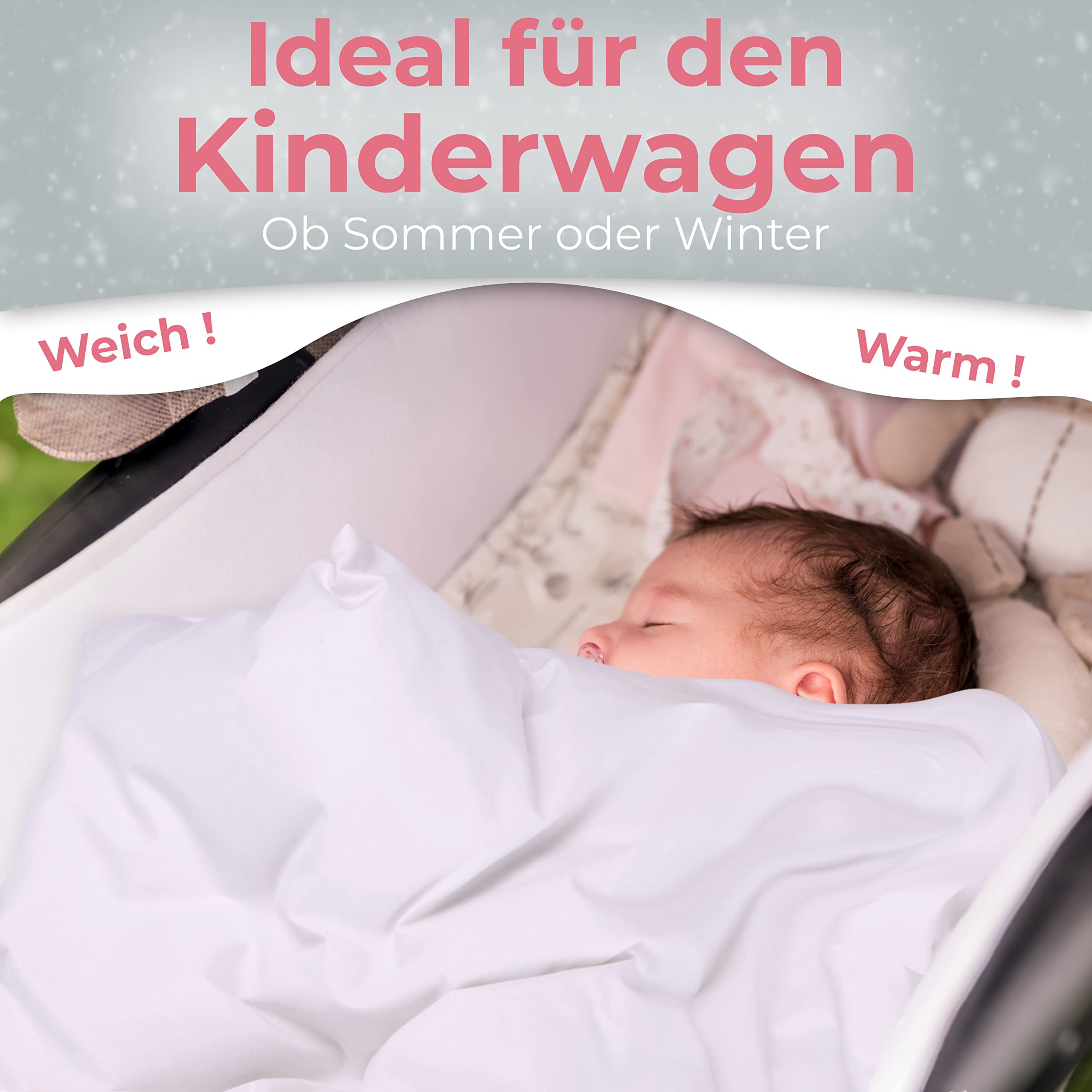 Luxusfeder Kinderwagendecke 100% Daunen 80x80cm fr Sommer & Winter -  Daunenkissen mit Baumwolle Bezug - 300g - Babykissen & Baby Bettdecke fr  Kinderwagen : Amazon.de: Baby