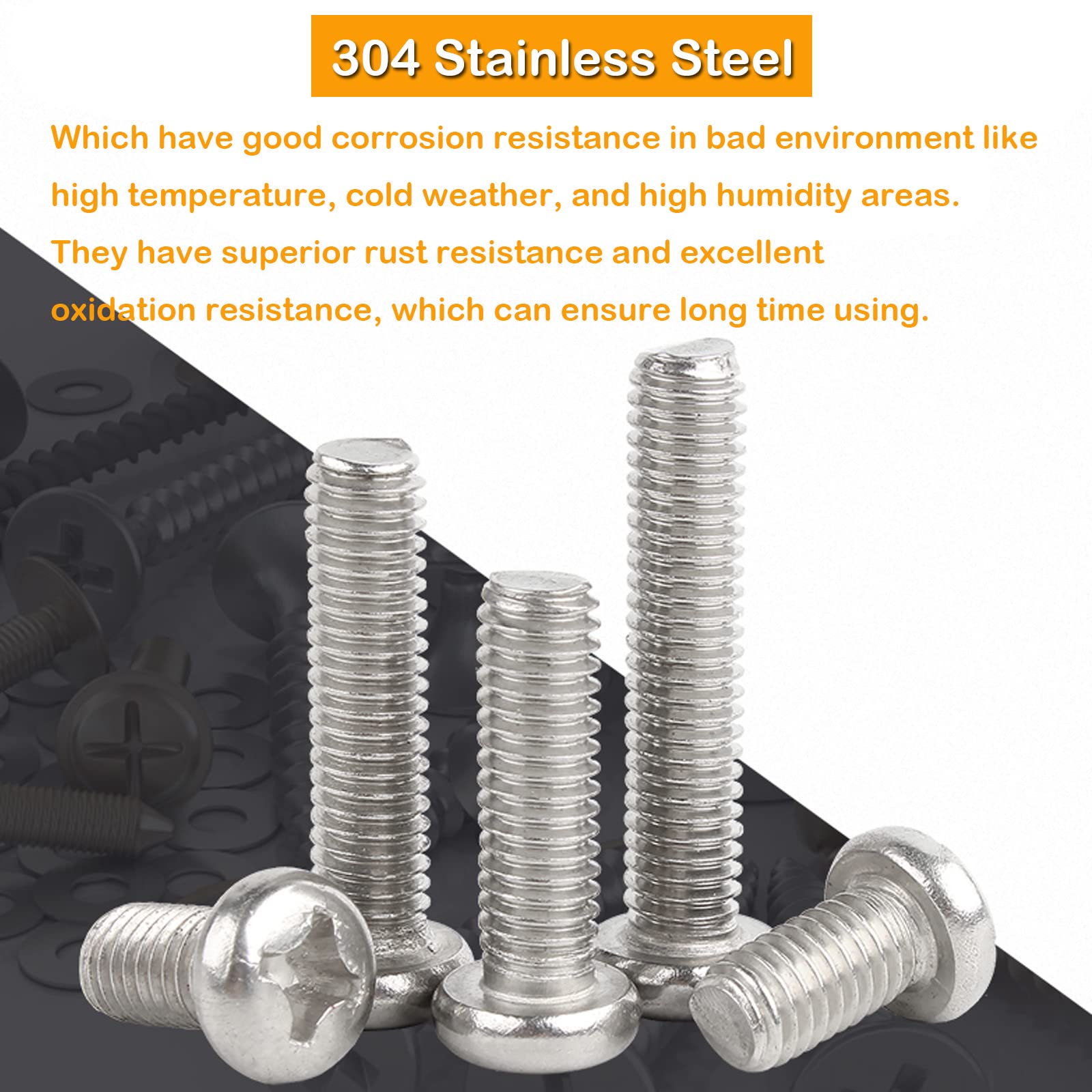 1220 PCS M2 M3 M4 M5, 304 Stainless Steel Hex Socket Head Cap Bolts Screws Nuts Washers Assortment Kit With Hex Wrenches