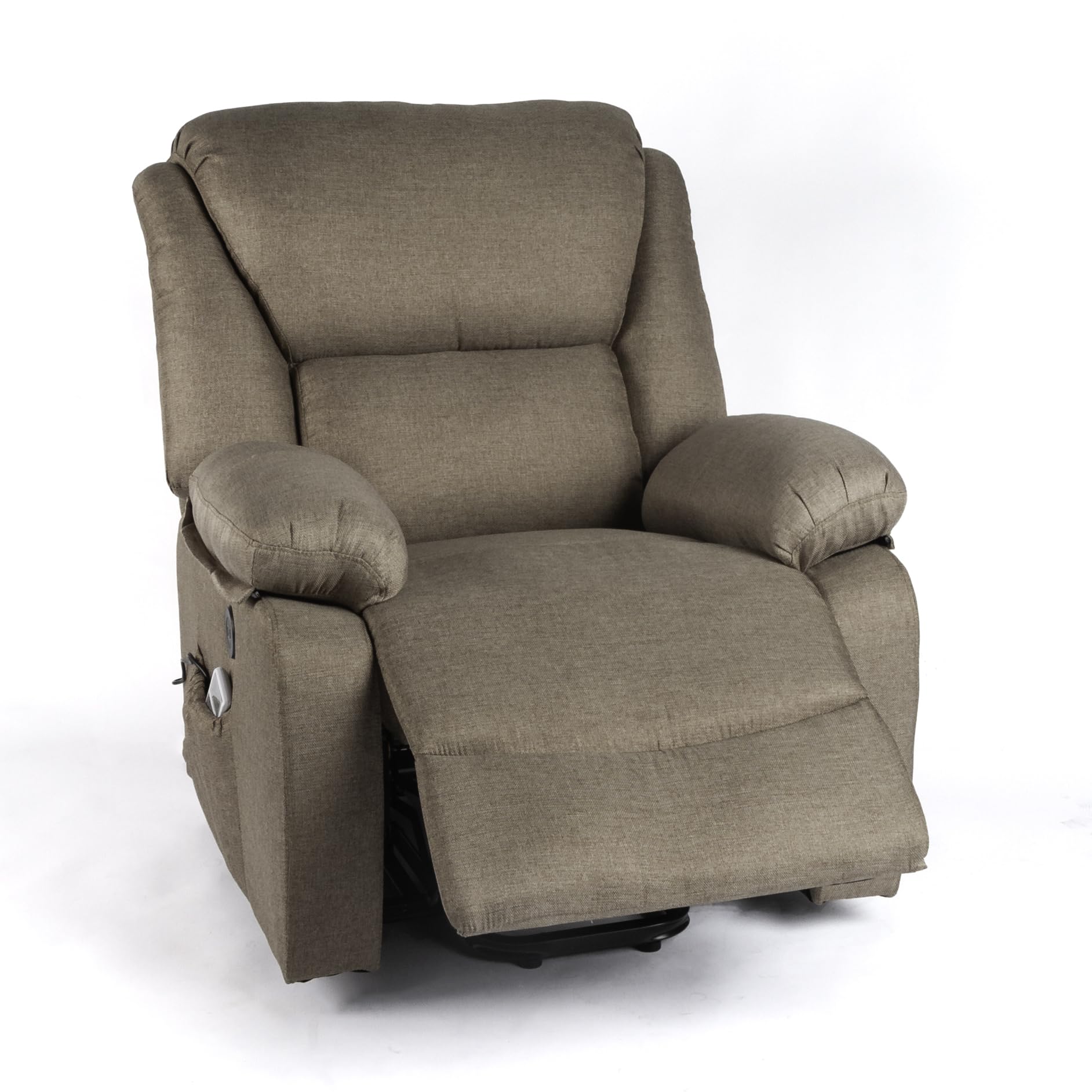 DUPI Sillón Relax Eléctrico Chicago | 8 Modos de Masaje | Calor Lumbar | Reclinable con Mando a Distancia | Fácil Montaje | Microfibra | Capuchino
