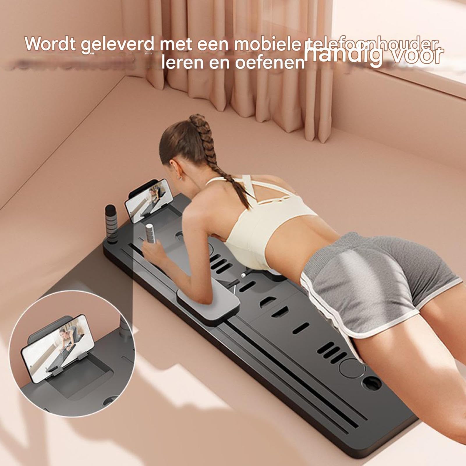 Set di tavole da pilates – Riformatore per l'allenamento addominale, attrezzatura pieghevole e portatile per il fitness, sistema di allenamento multi-funzione con fasce | Durable Home Exercise Machine