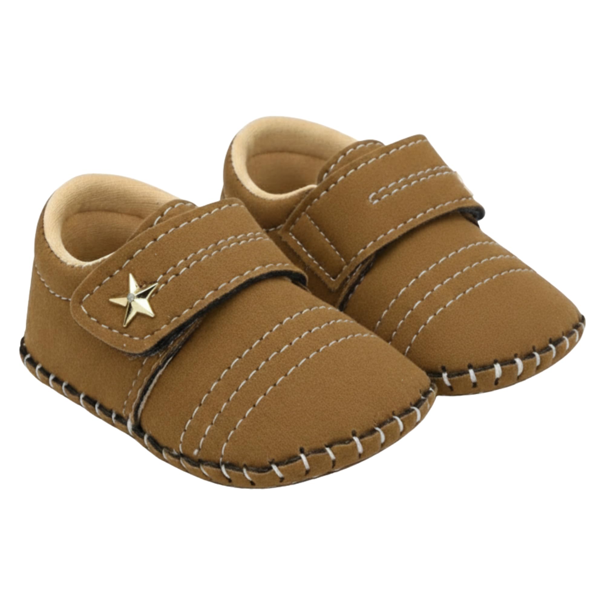 Shoes for Baby Boys 6-12 Months | Suede Velvet Finish | Lightweight, Soft & Breathable Booties with Velcro Closure | Stylish Shoes for Weddings, Birthdays, Special Occasions-image-8