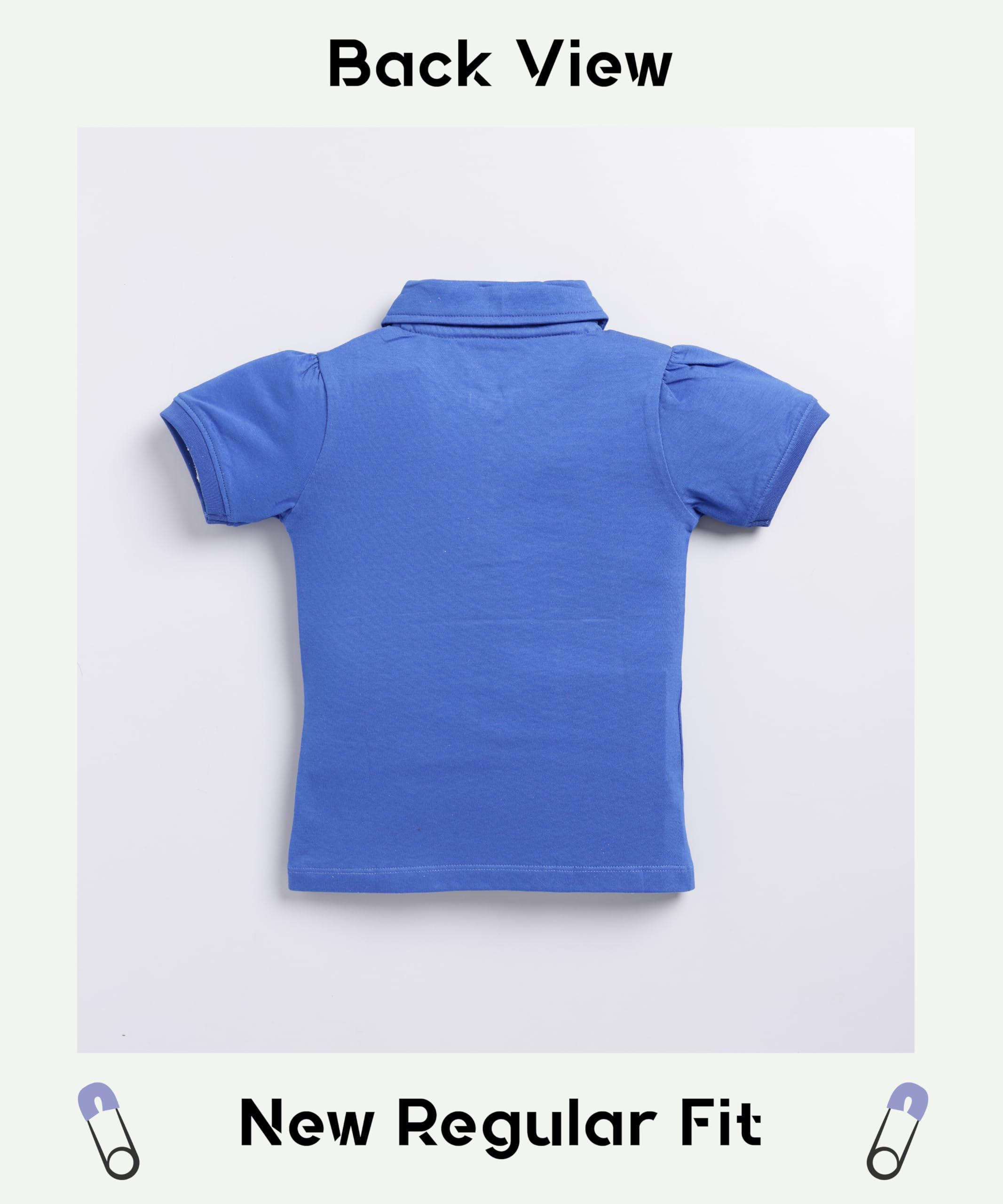 Awbabie Toddler Girls’ Polo T-Shirt | 100% Cotton | 180 GSM | Soft & Breathable | Elastic Armholes | Front Button Placket | Stylish & Comfortable (Surf The Web, 2-3 Years) - Image 4 thumbnail