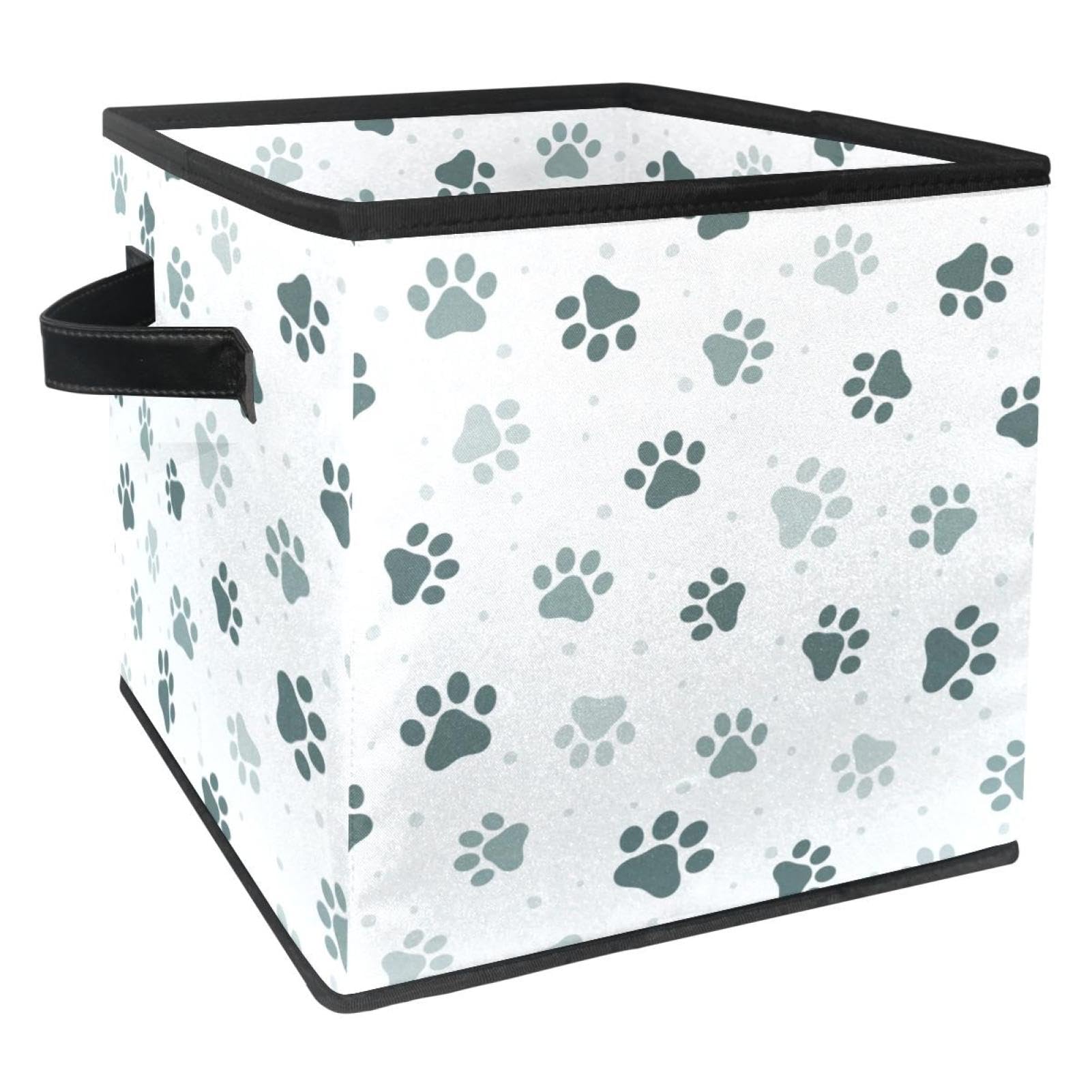 Boîte de rangement pliable en tissu à motif de pattes pour placard et jouets