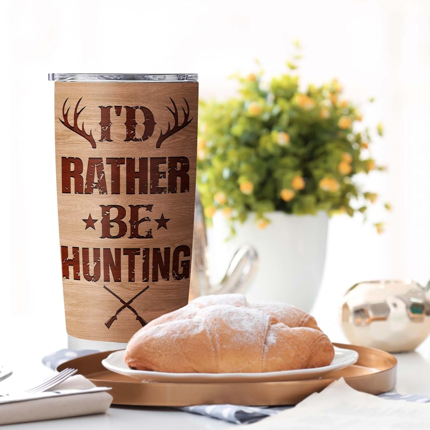 Hunting Gifts for Men, Hunting Tumbler 20oz, I'd Rather Be Hunting Tumbler Cup Gift for Hunting Lovers, Hunting Gift for Dad Son Husband Friends Birthday Christmas Gifts - Image 5
