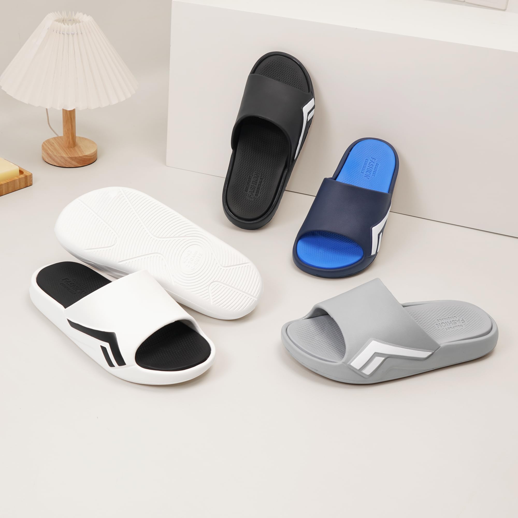 JOMIX Ciabatte Uomo Comode Ammortizzate Antiscivolo Sandali Uomo Estivi Leggeri EVA Ciabatte Piscina Mare Morbide Scarpe Casa Uomo