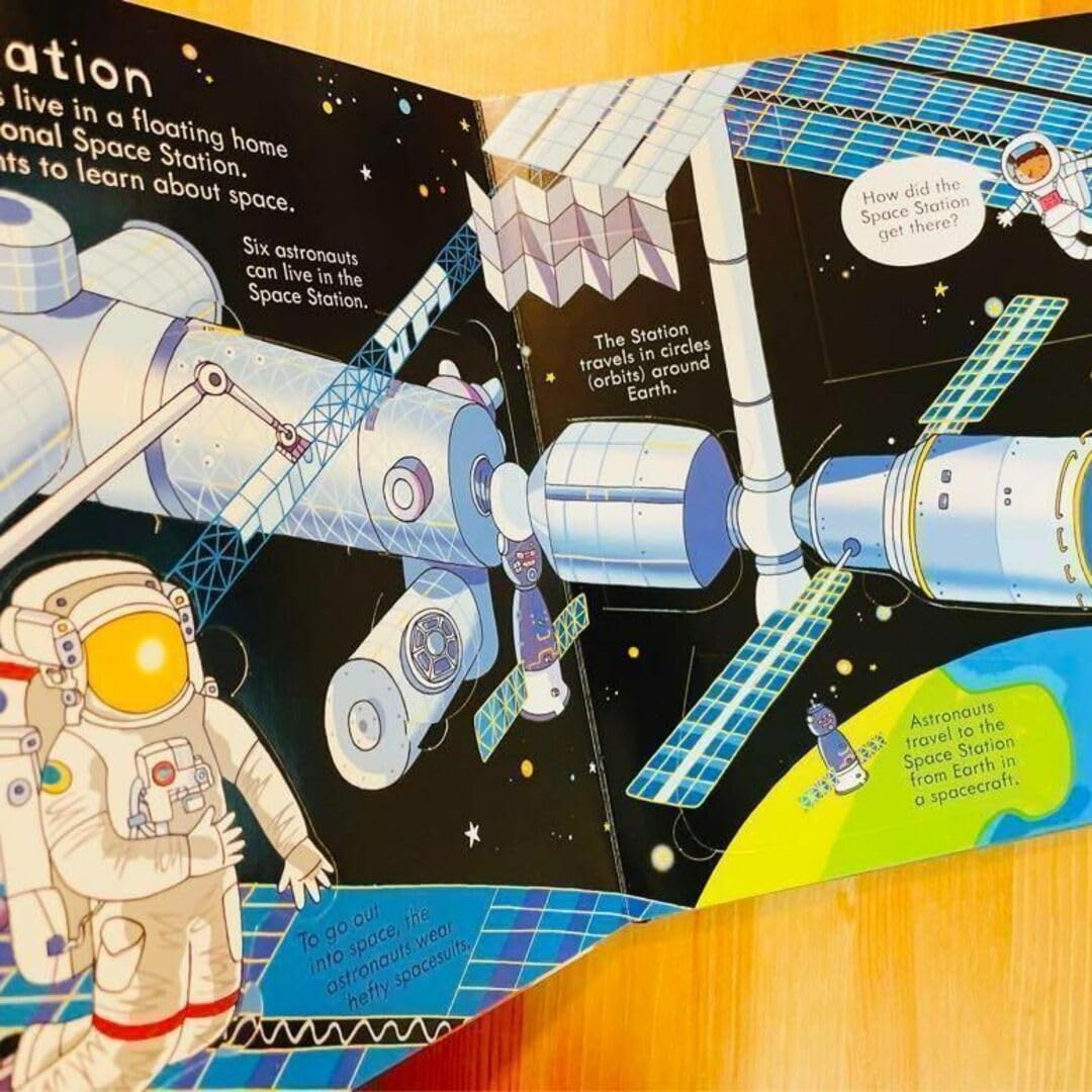 Amazon.co.jp: 英語絵本Usborne look inside space しかけ絵本