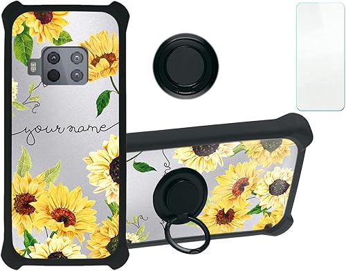 Funda para Moto One Zoom compatible con Motorola Moto One Zoom con protector de pantalla de vidrio templado, policarbonato duro + silicona suave,