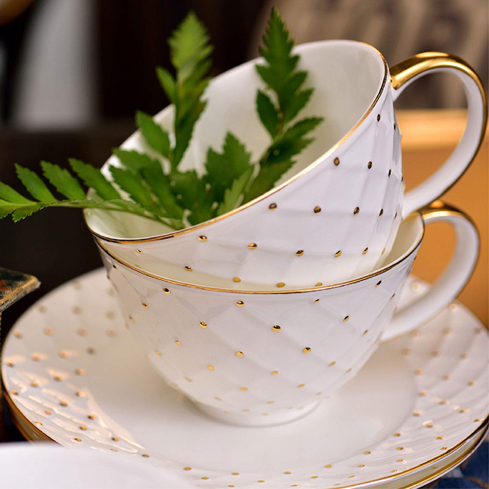 Kubek Filiżanki do espresso z porcelany kostnej - 6,1 uncji Filiżanki i spodki Demitasse Porcelanowe filiżanki do cappuccino Kubki do kawy (białe)