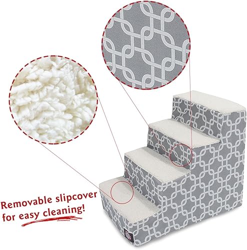 Miniatura 3 de Majestic Pet - Escaleras portátiles para mascotas  suave escalón de espuma de sherpa  escalones para perros y gatos  rampa para cachorros y gatitos