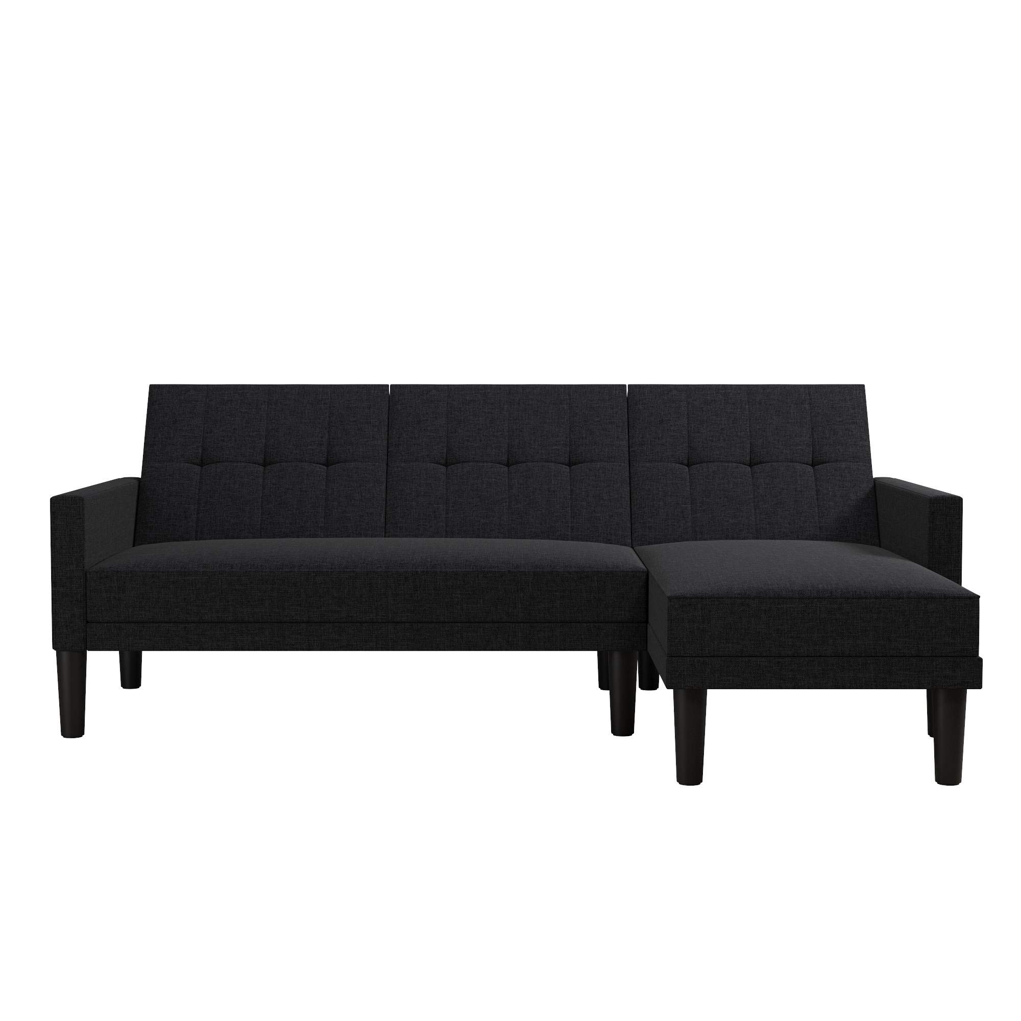 Haven Sectional Sofa Bed Linen Dark Grey, 211x140x80cm