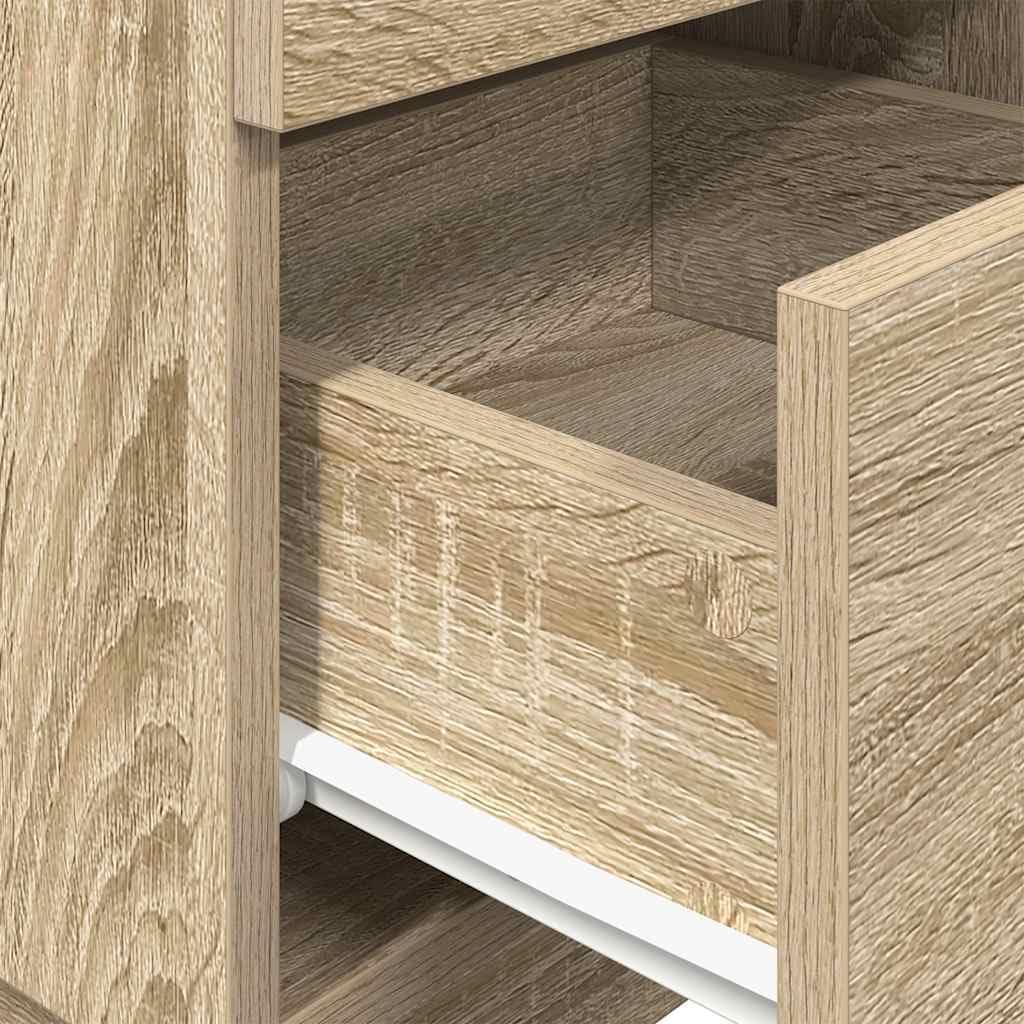 vidaXL Table de Chevet avec 2 tiroirs chêne Sonoma 36x36x68 cm