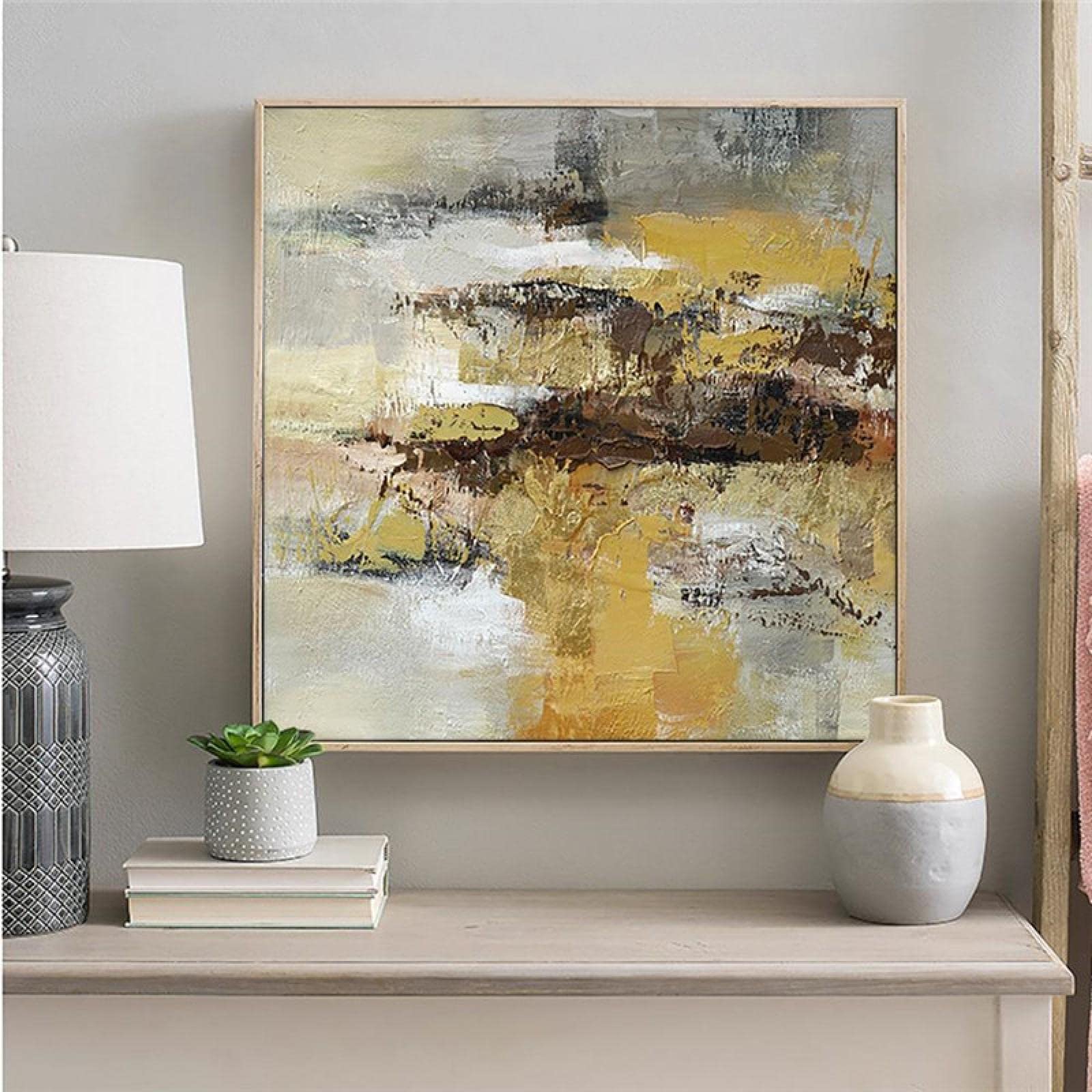 Abstract Big Size Canvas Poster Painting Fashion Wall Pictures Canvas Decor Art Framed Canvas Paintings Art for Home 90x90cm(35x35in) With Frame