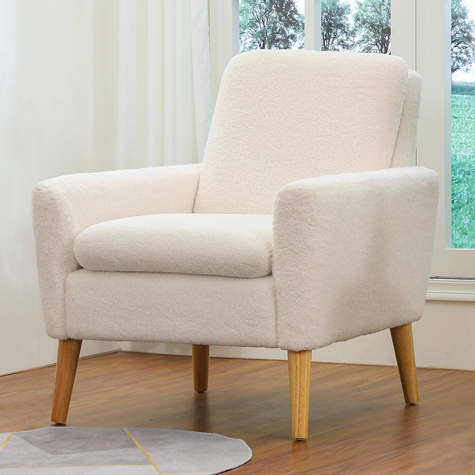 FiveWillowise Chenille Drehsessel - Gemütlicher Sessel Für Wohnzimmer