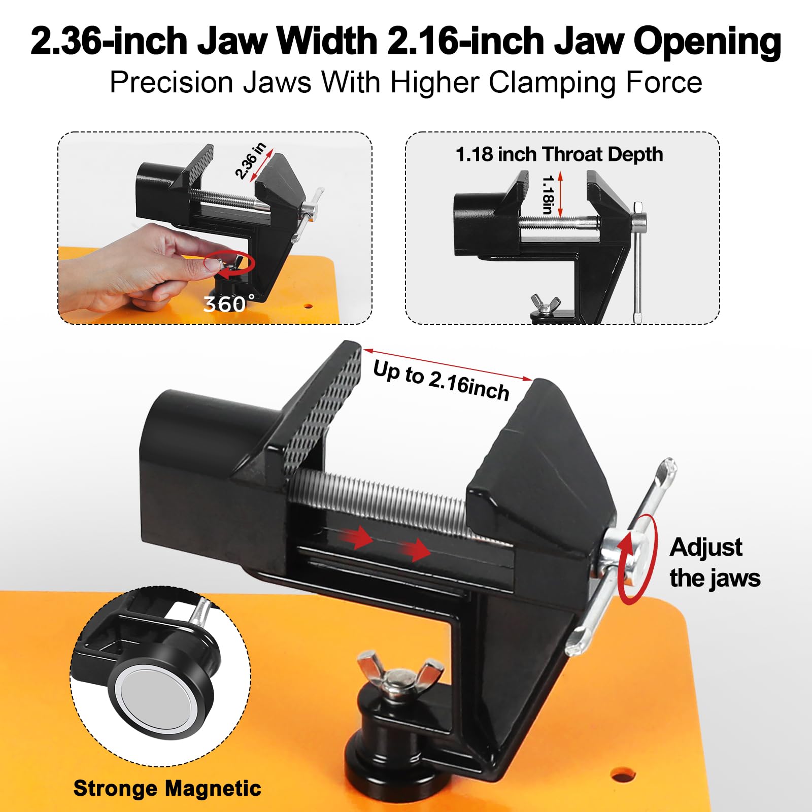 NOEVSBIG Stazione di saldatura Helping Hands con lampada d'ingrandimento 5X, bracci magnetici flessibili, morsetti per saldatura a 360°, morsa da banco da lavoro e grande base stabile e morsetto per