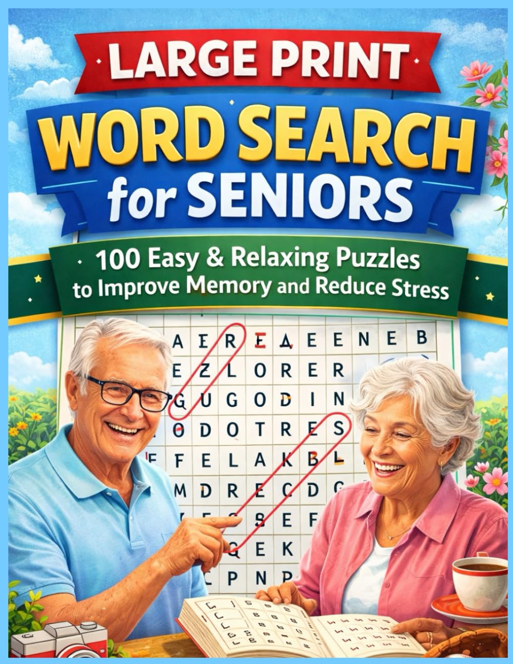 Large Print Word Search for Seniors: 100 Easy & Relaxing Puzzles to Improve Memory and Reduce Stress