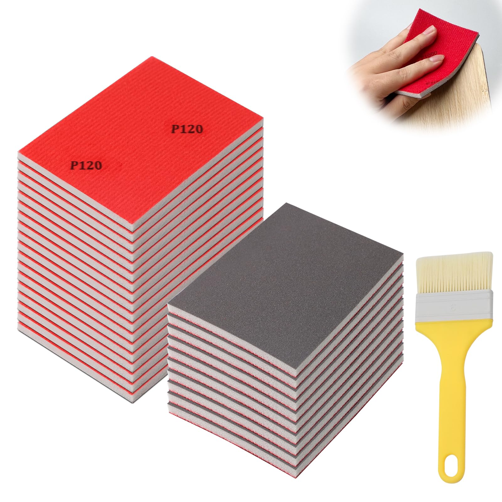 Hexizexi 28 Pcs Grits Sanding Sponge Set P1500 Flexible Sanding Pad
