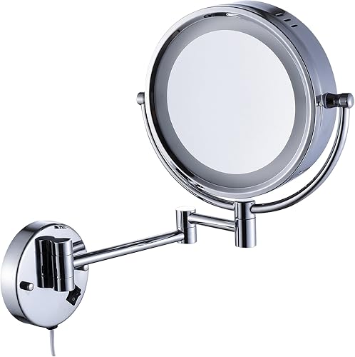 Espejo de maquillaje Cavoli para baño con luz LED soporte de pared Cromado