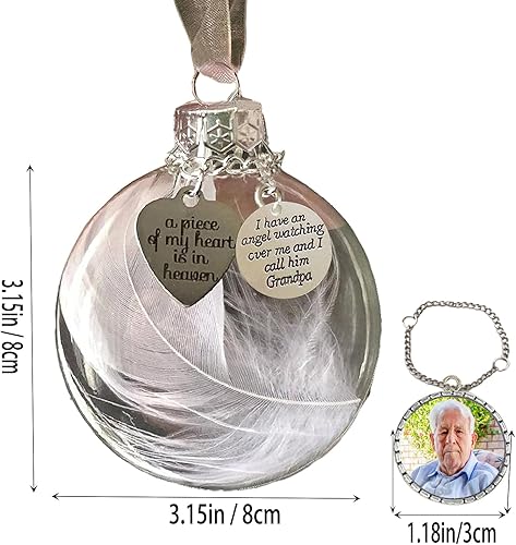 Miniatura 9 de Regalos de condolencias por la pérdida de Anut, 3.15 pulgadas3.1 in, adornos conmemorativos de Navidad transparentes A Piece of My Heart is in