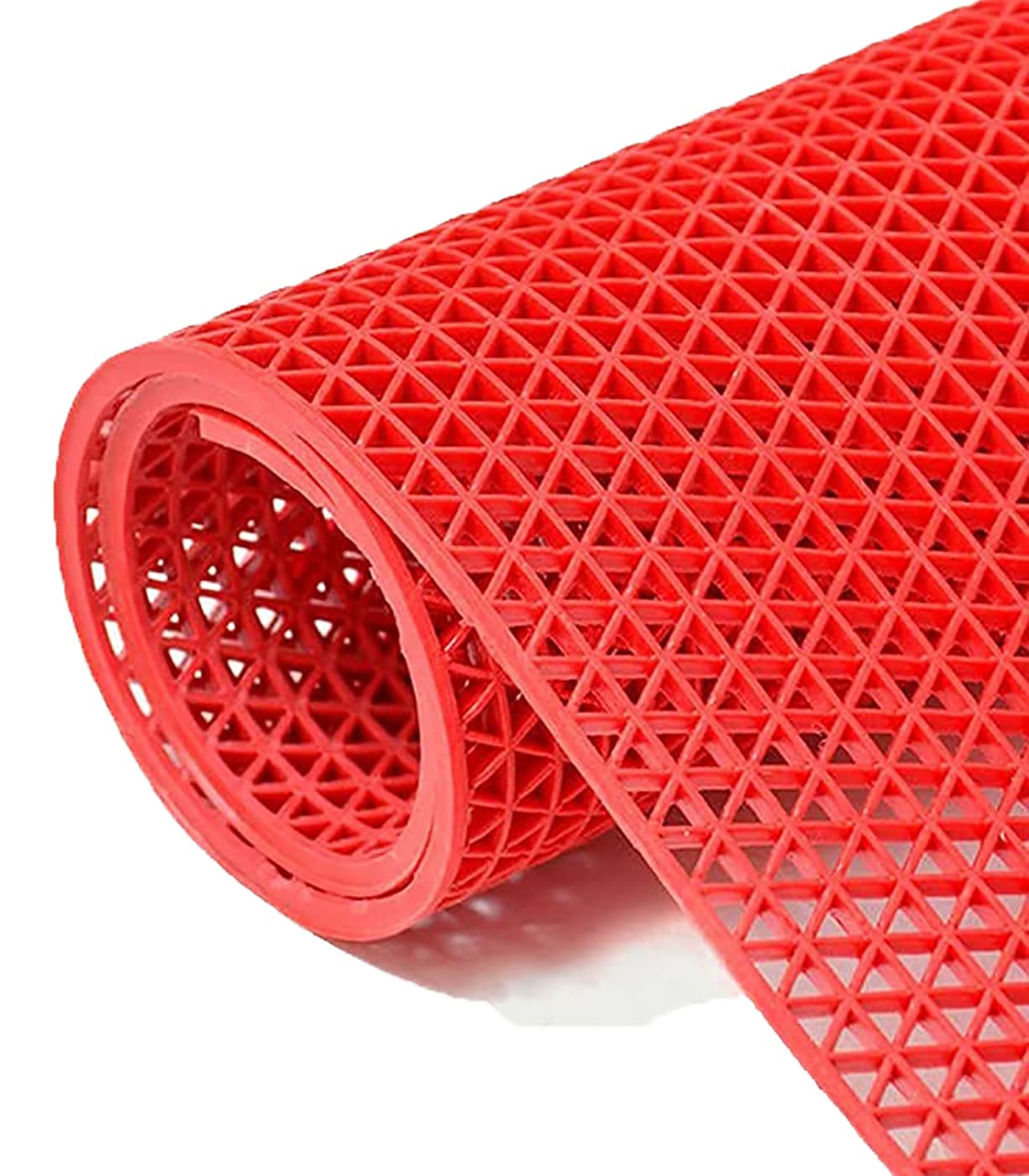 amazelo cart Antiskid PVC Rectangular Mat For Home Entrance Commercial Floor Doormat Waterproof Mud Dirt Trapper Indoor Outdoor Non Slip Mats For Hotel, Office & House (4X6Ft, Red)