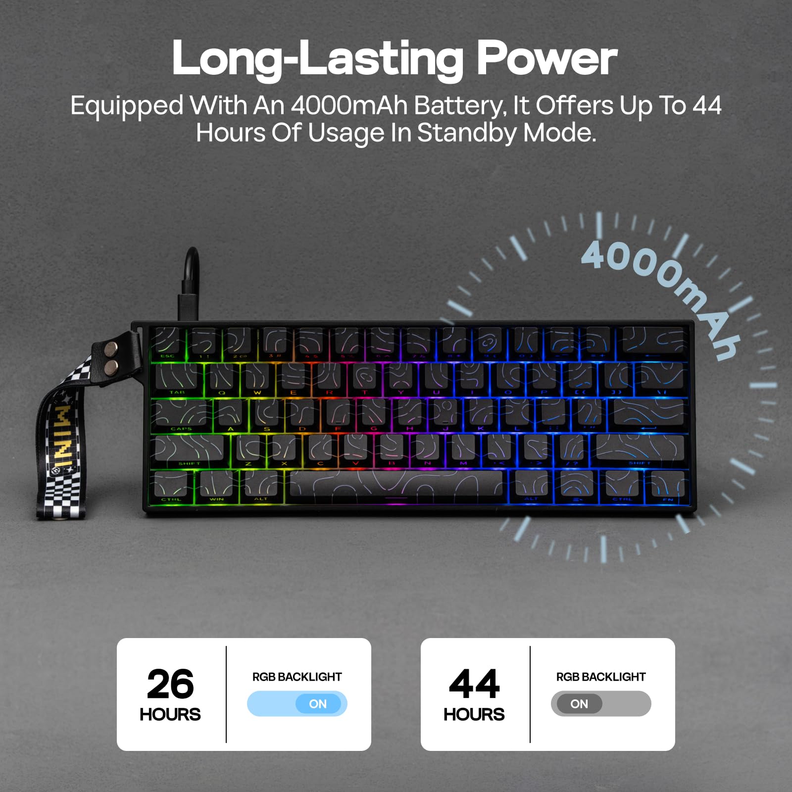 EPOMAKER Aula MINI60 HE Clavier Gaming sans Fil, Polling 8K Hz, SOCD & DKS