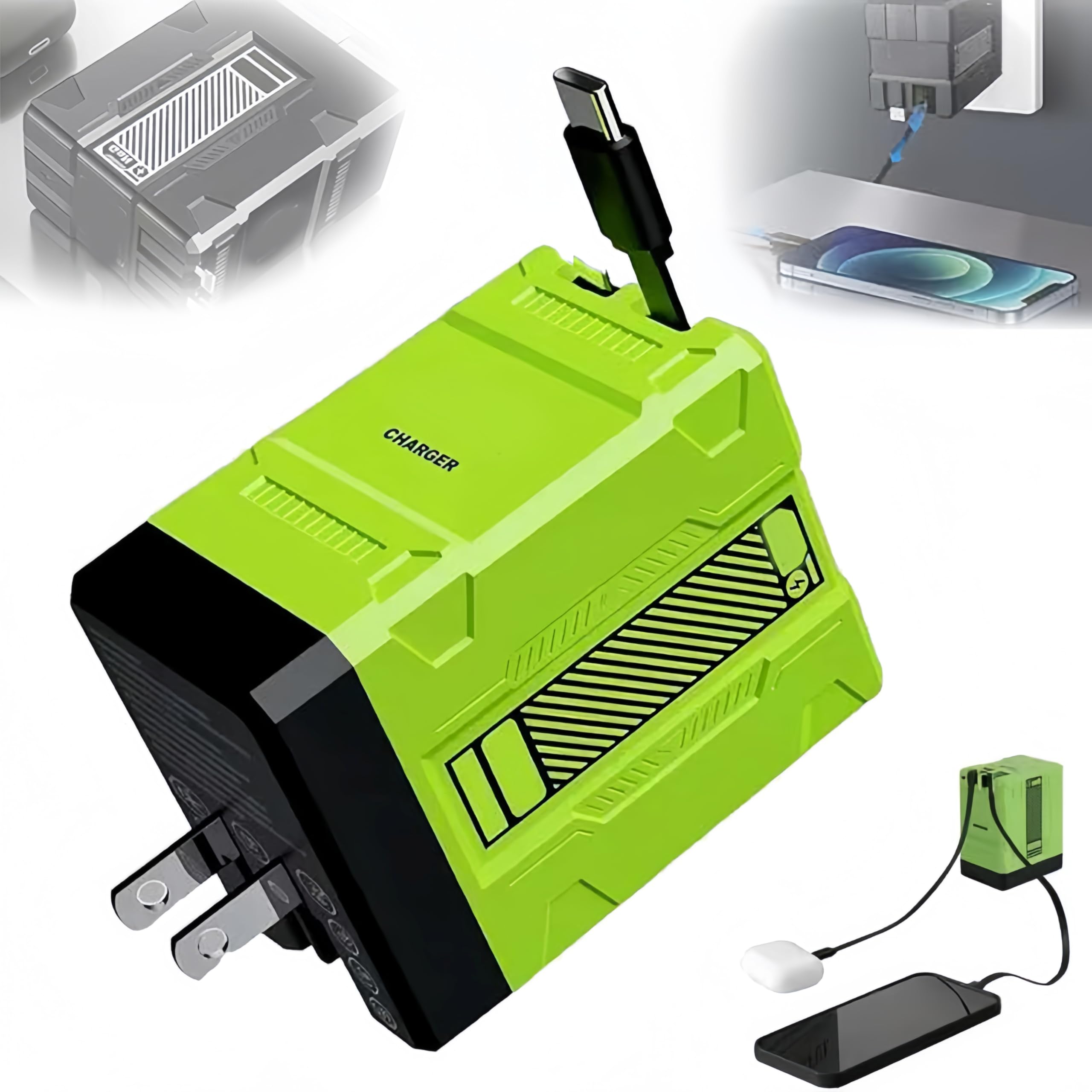 2-in-1 Fast Charging Adapter Compatible with 120W 2026 New Scalable Retractable 120w Fast Charger Module All in One