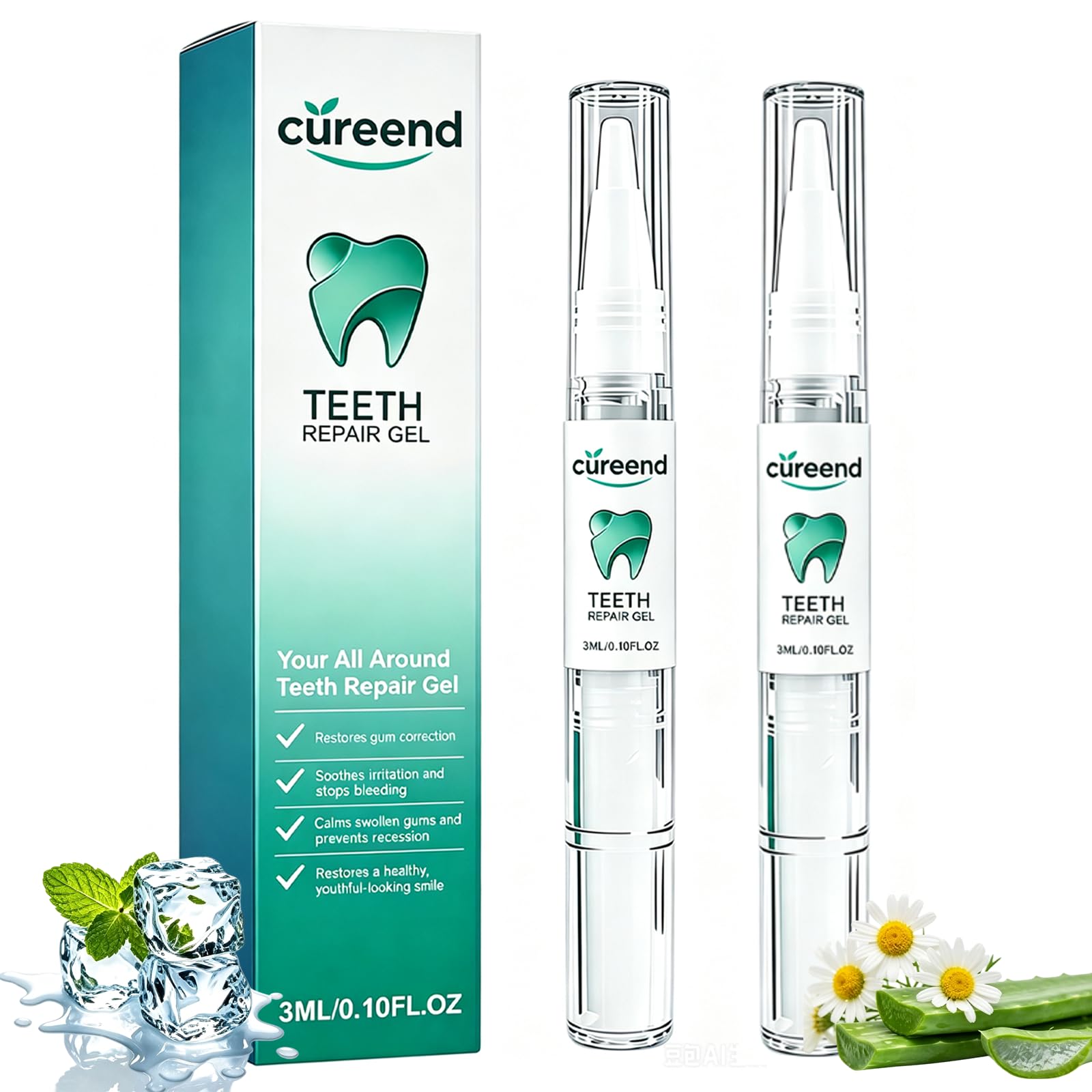Cureend Gum Repair Gel, Gentle Teeth Repair Gel for Instant Treatment, Teeth Whitening Essence Pen for Complete Oral Care