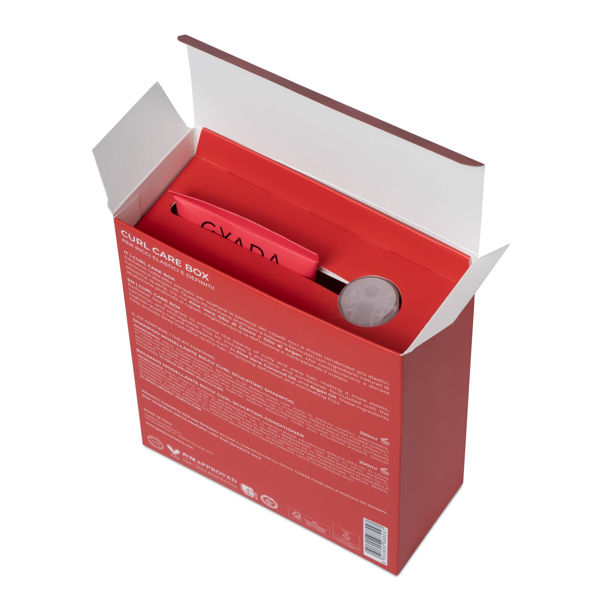 GYADA COSMETICS, COFFRET SOINS DE BOUCLES, Coffret cadeau pour cheveux bouclés, Kit avec shampooing et après-shampoing, 250 ml + 200 ml