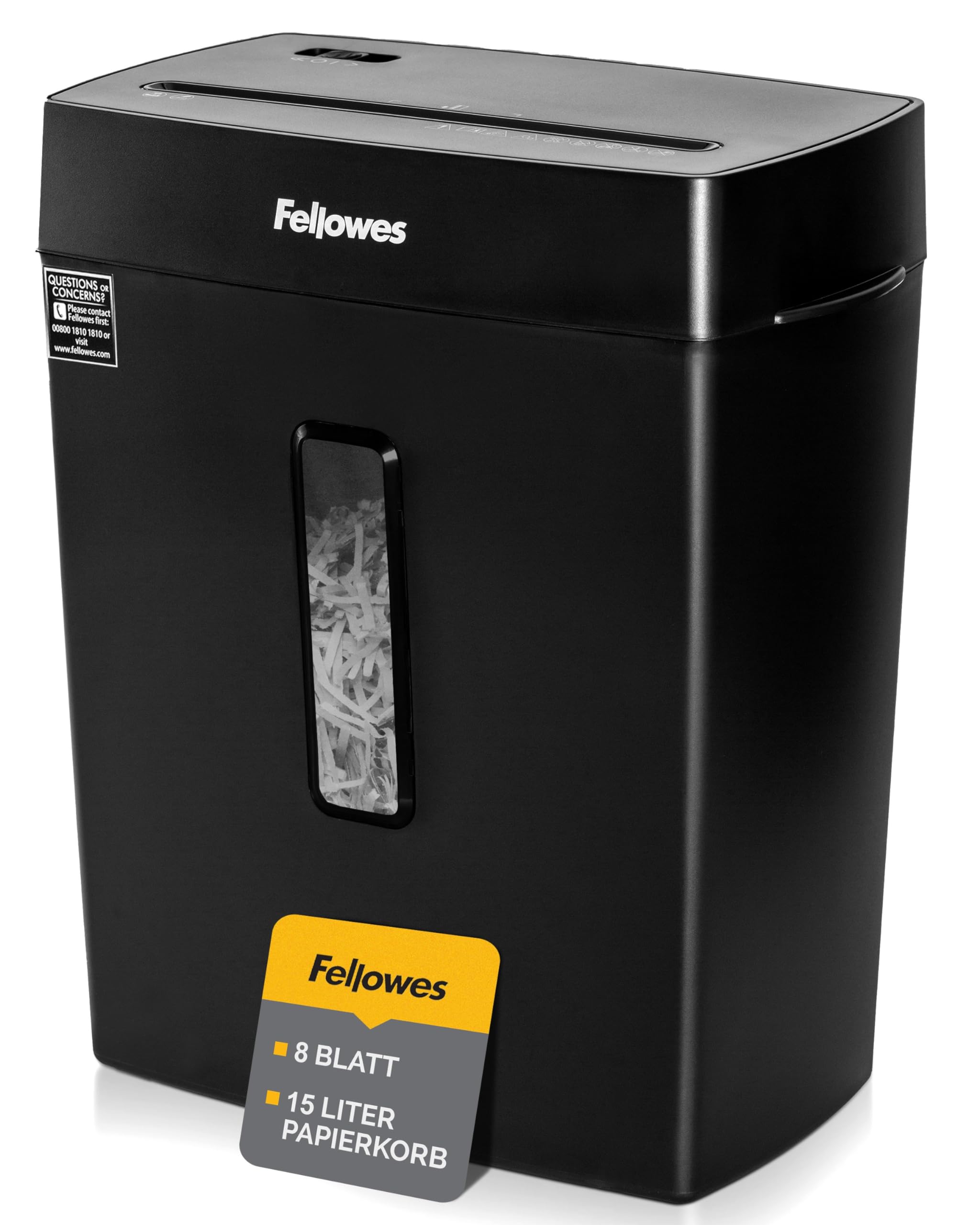 Fellowes papierversnipperaar voor thuiskantoor -100% Jam Proof, 12 vel micro-cut vernietiger voor thuiskantoorgebruik - papiervernietiger grote 22L opvangbak - Powershred LX201 - DIN-niveau P5 - Zwart