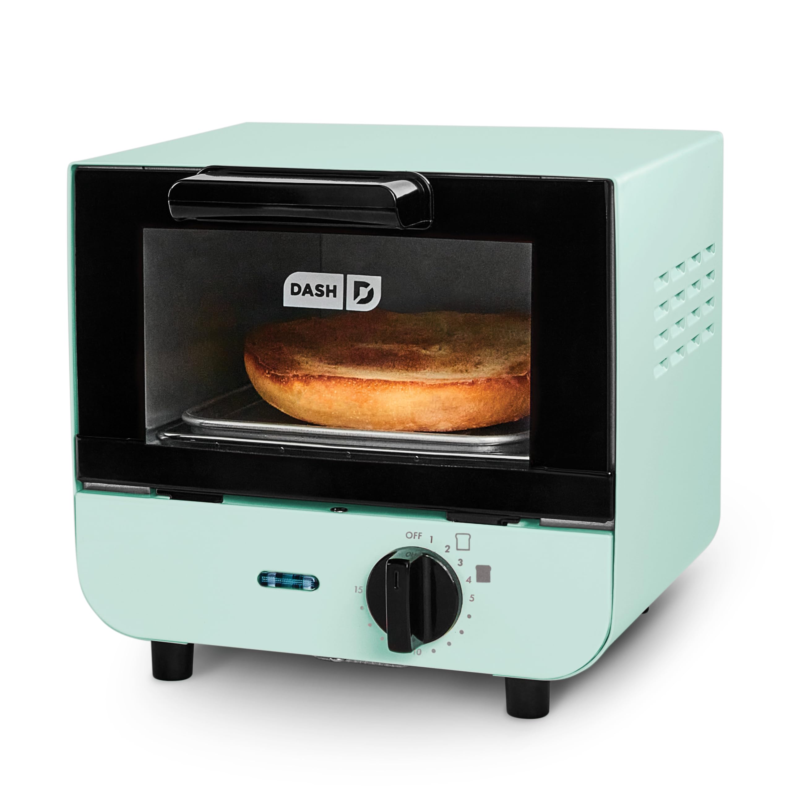 Dash Mini Toaster Oven - Sleek & Stylish - For Creative Homemade Treats - Compact, Space-Saving Design - adjustable temperature dial - Removable Baking Tray - Aqua