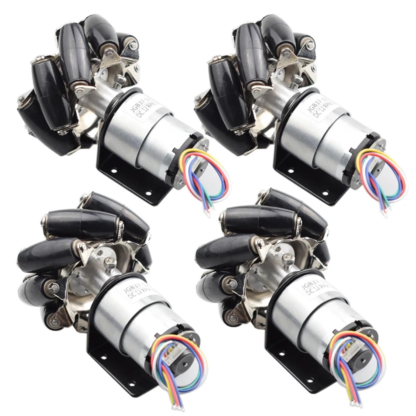 Rueda Mecanum de Carga de 20KG con Motor codificador de 12V CC for Kit de Chasis de Coche Robot DIY for Arduino Ros STM32 Raspberry Pi